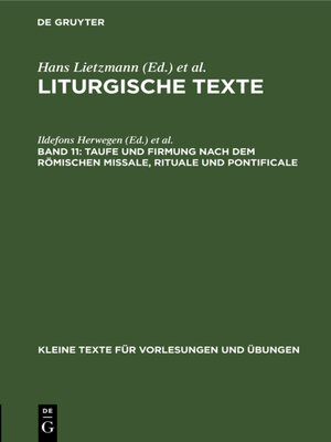 cover image of Taufe und Firmung nach dem römischen Missale, Rituale und Pontificale